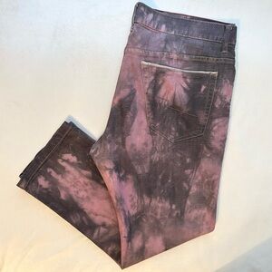 Vintage Perry Ellis Denim Mens Jeans 38x30 Tie Dyed Purple/Pink Black Gray